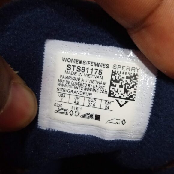 Sperry Womens Saltwater Boots, Tan/Navy, 7 - Picture 2 of 2